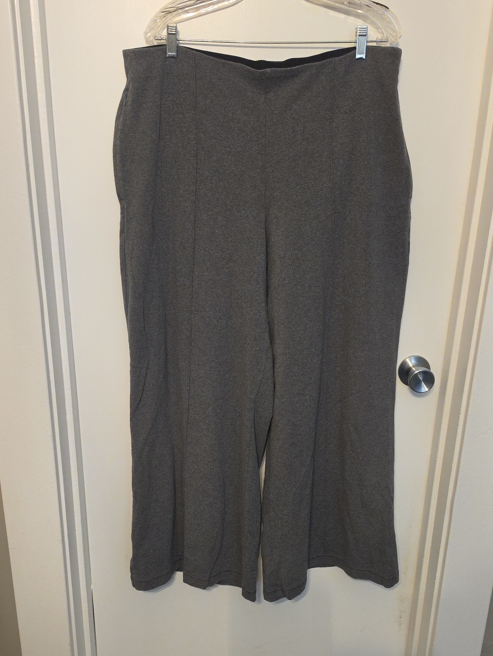 Lands' End Women's Starfish Palazzo Pants in Charcoal Gray
